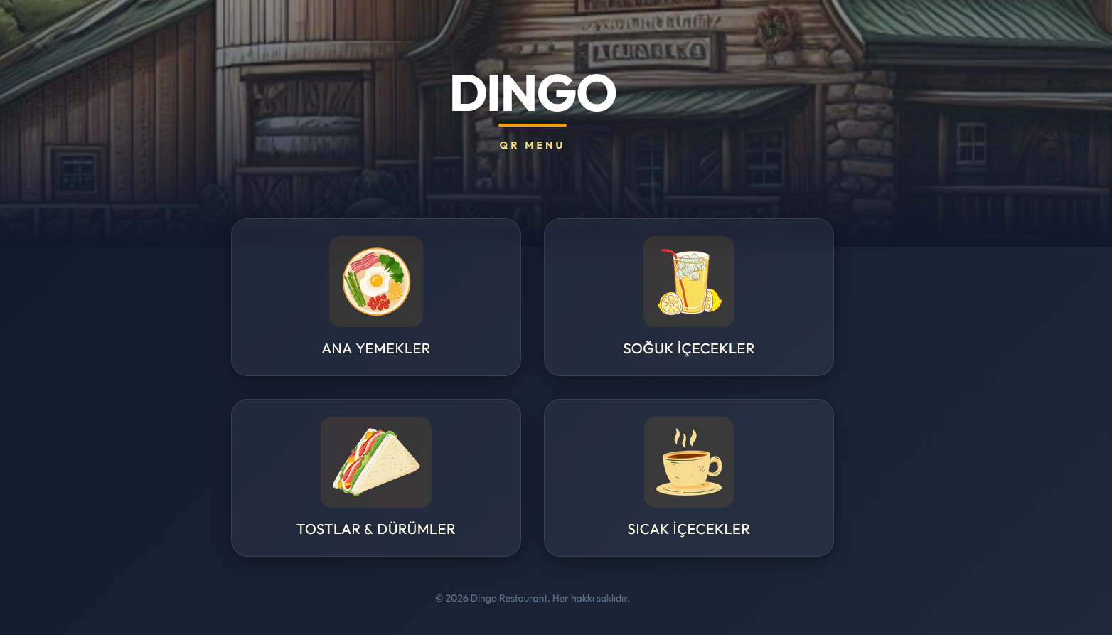 Dingo QR Menu